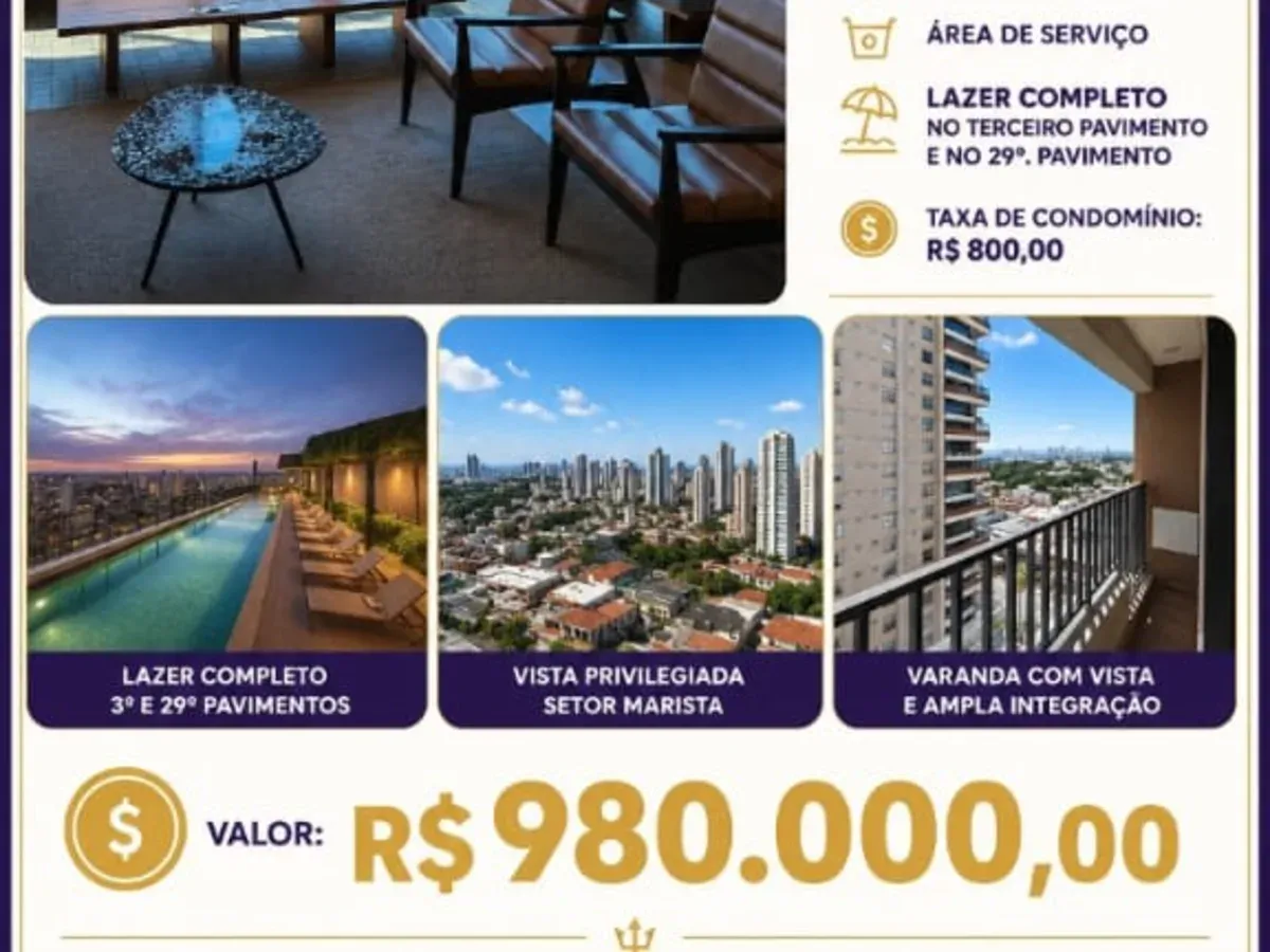 Espaço, Conforto e Lazer de Clube no Oeste Tower Residence!