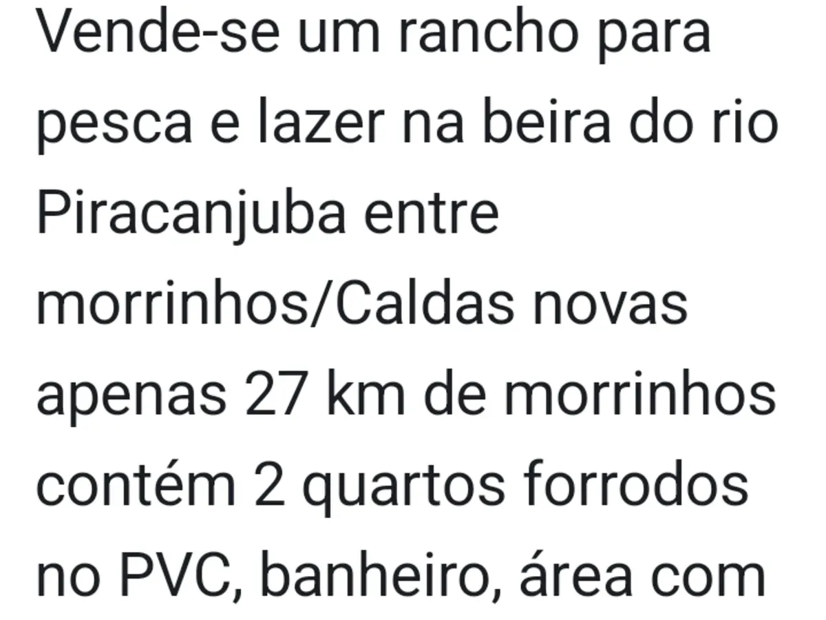 Rancho na beira rio Piracanjuba