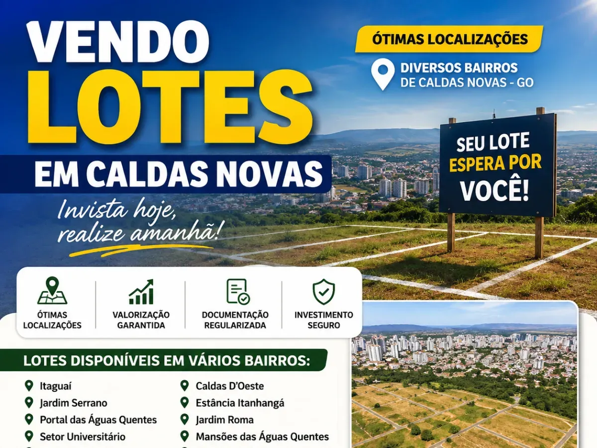 Vendo Lotes em Caldas Novas em vários bairros