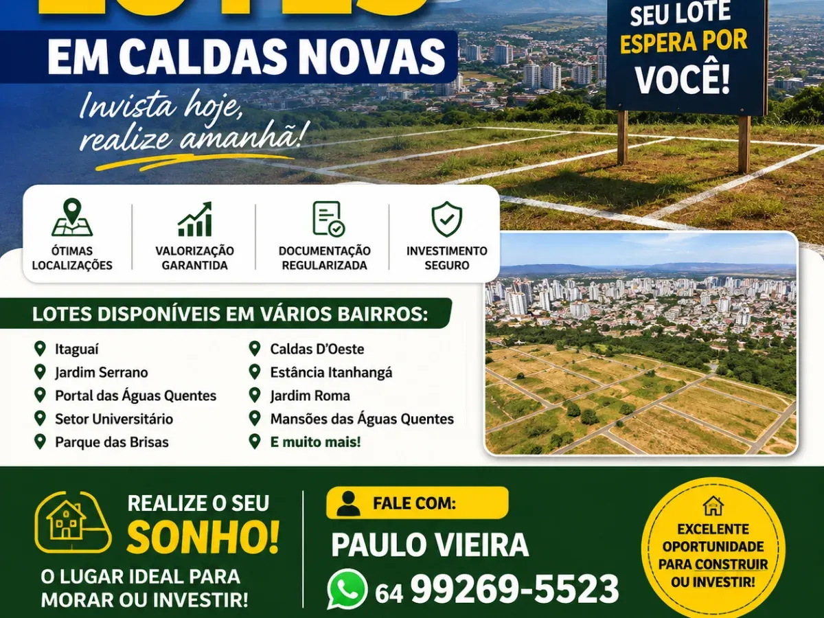 Vendo Lotes em Caldas Novas em vários bairros